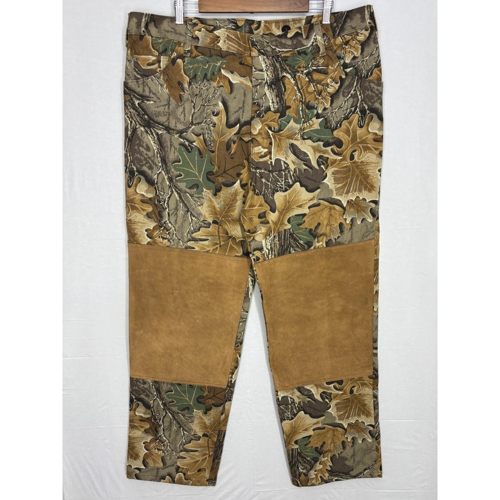 Cabela's Straight Leather Pants Mens Multicolor Realtree Advantage Camo Hunting